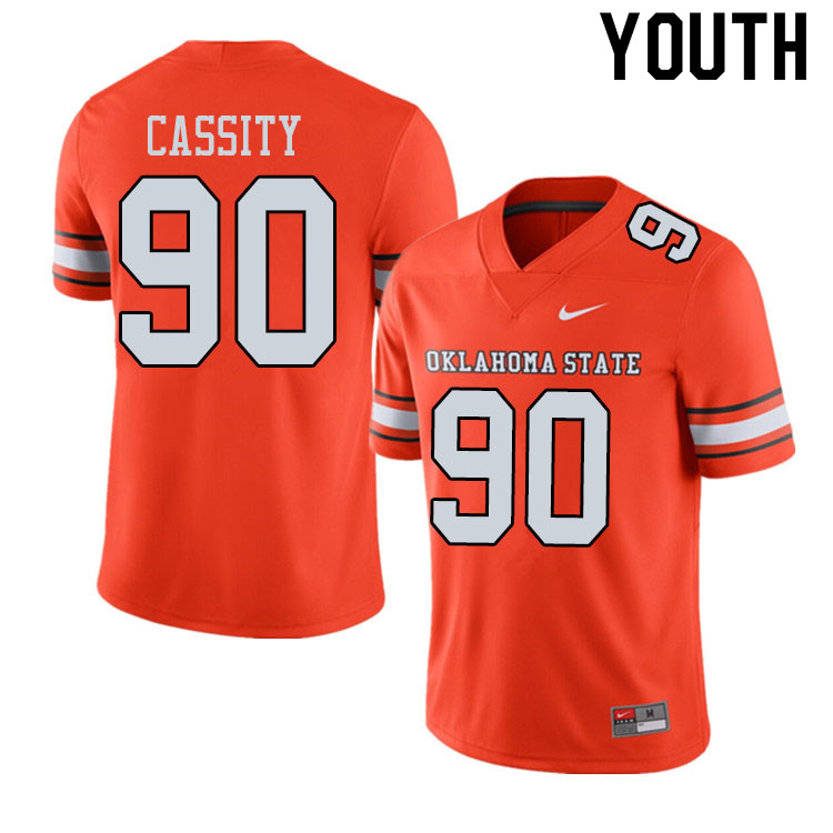 Youth #90 Braden Cassity Oklahoma State Cowboys College Football Jerseys Sale-Alternate Orange